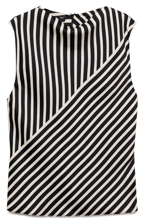 Shop Mango Dunia Stripe Top In Black