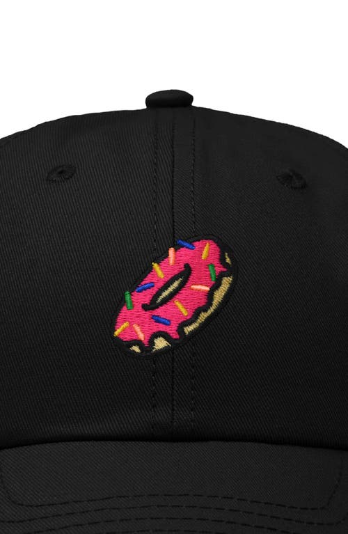 Dalix Donut Embroidered Adjustable Cap In Black