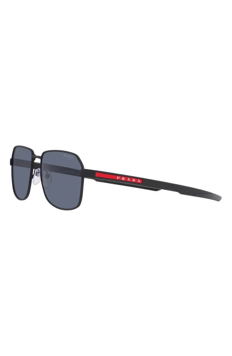 Prada Linea Rossa 57mm Rectangular Sunglasses, Alternate, color, 