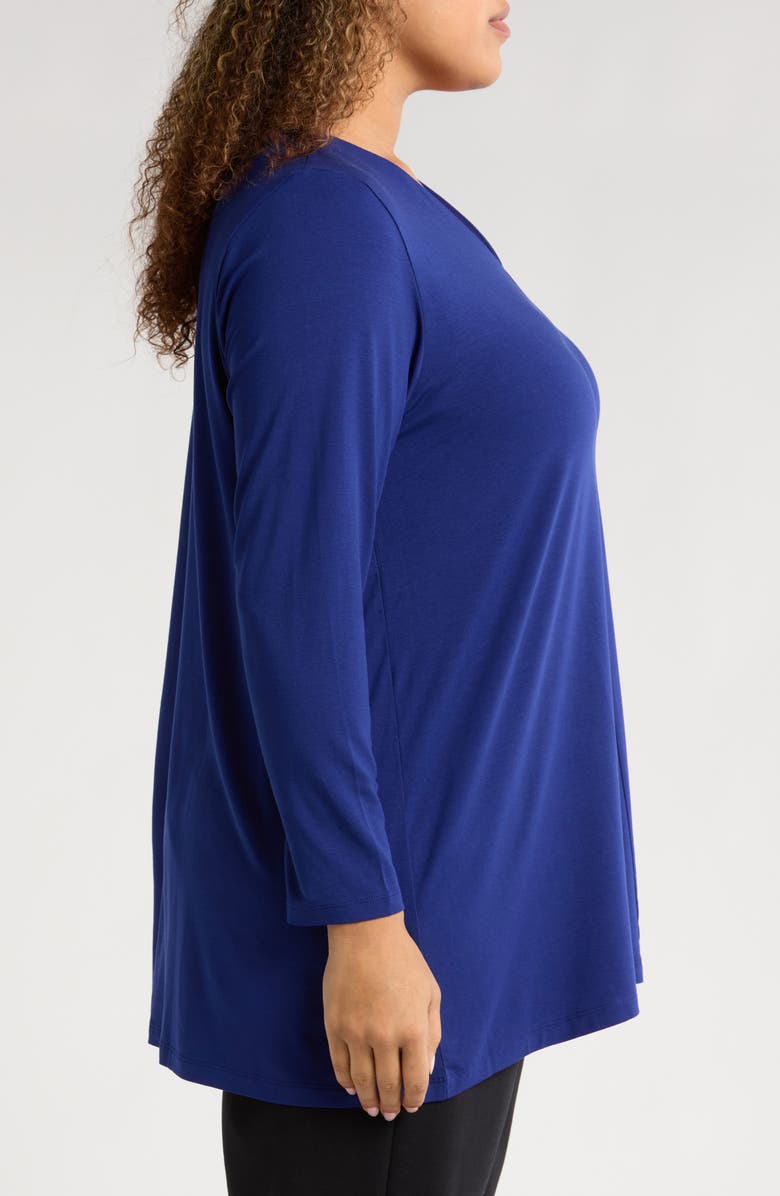 Eileen Fisher Long Sleeve V-Neck Tunic Top, Alternate, color, Infinity