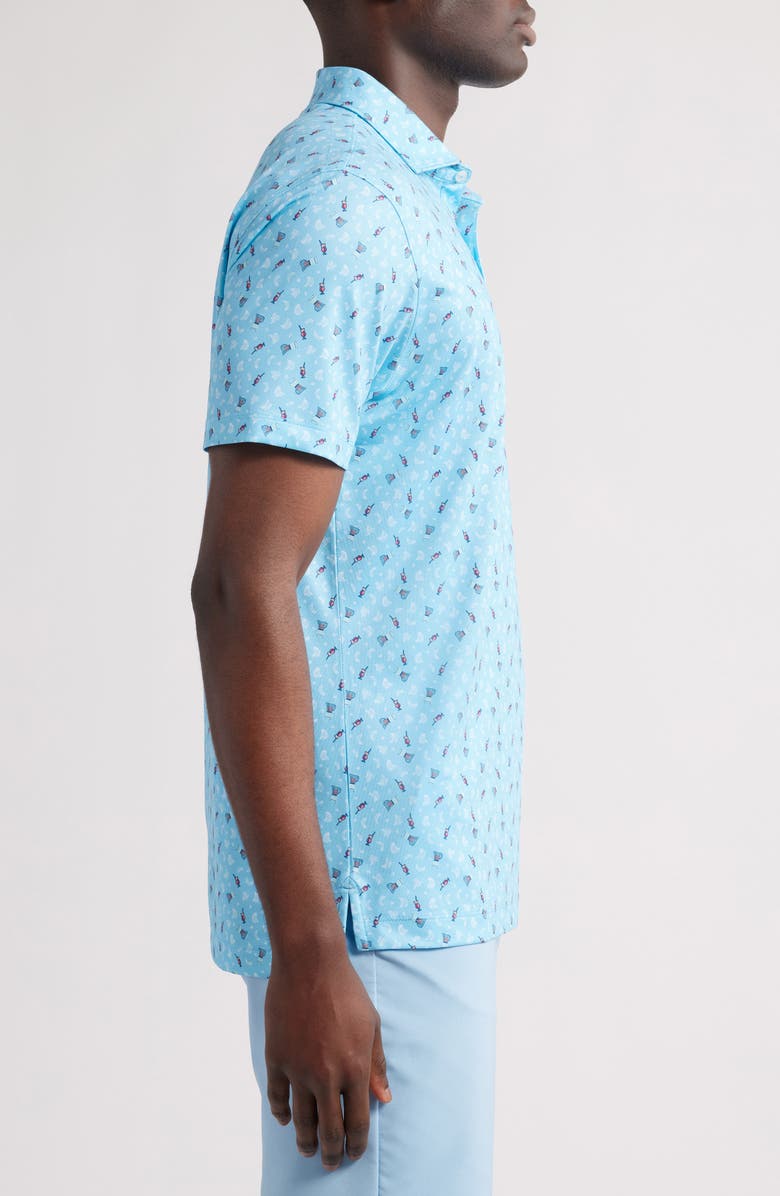 johnnie-O PGA Showtime Libations Print PREP-FORMANCE Golf Polo, Alternate, color, Barracuda