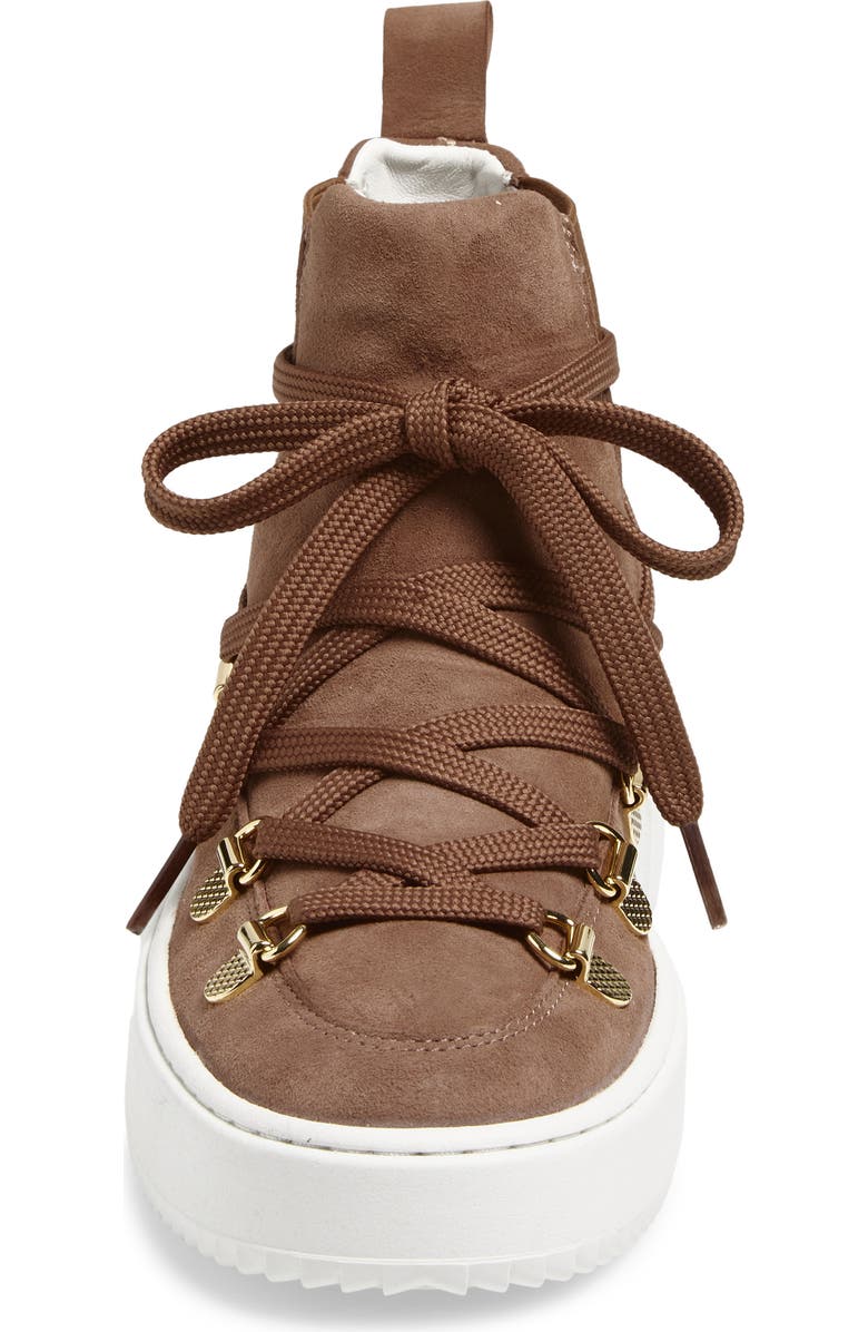 Stuart Weitzman Ziggy High Top Sneaker, Alternate, color, Taupe