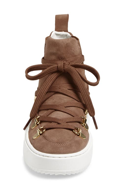 Stuart Weitzman Ziggy High Top Sneaker In Brown