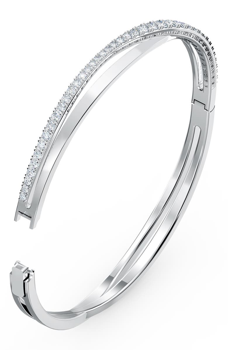 Swarovski Hyperbola Bangle, Main, color, Silver