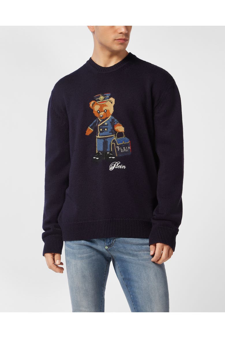 Pullover Round Neck Love Men, Main, color, navy
