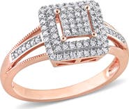 Julianna B. Diamond Cluster Square Split Shank Ring 10k