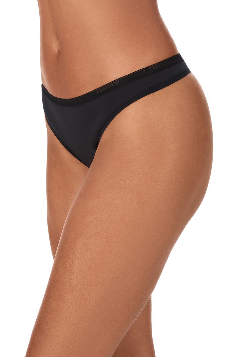 Cotton Blend Thong, Alternate, color, BLACK