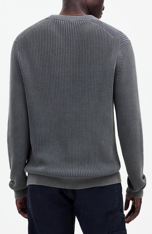 Madewell Shaker Stitch Crewneck Sweater In Gray