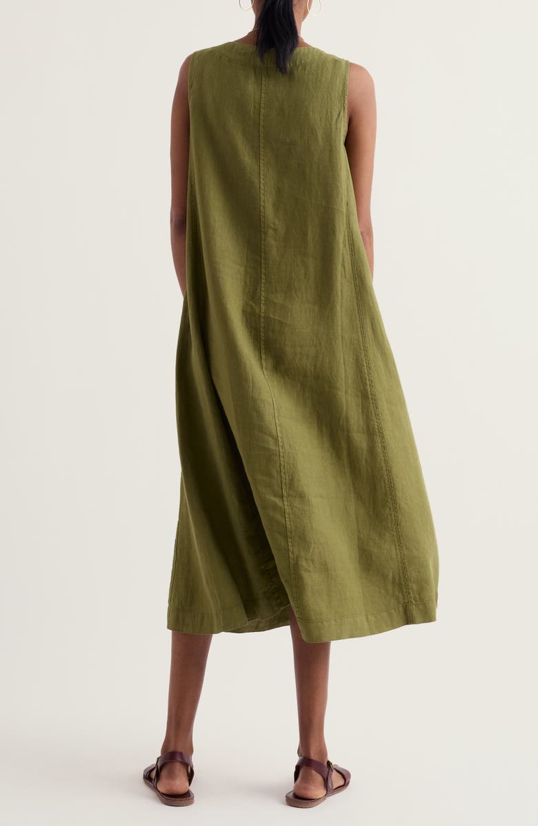 Seasalt Cornwall Cresting Waves Sleeveless Linen A-Line Dress, Alternate, color, Creek