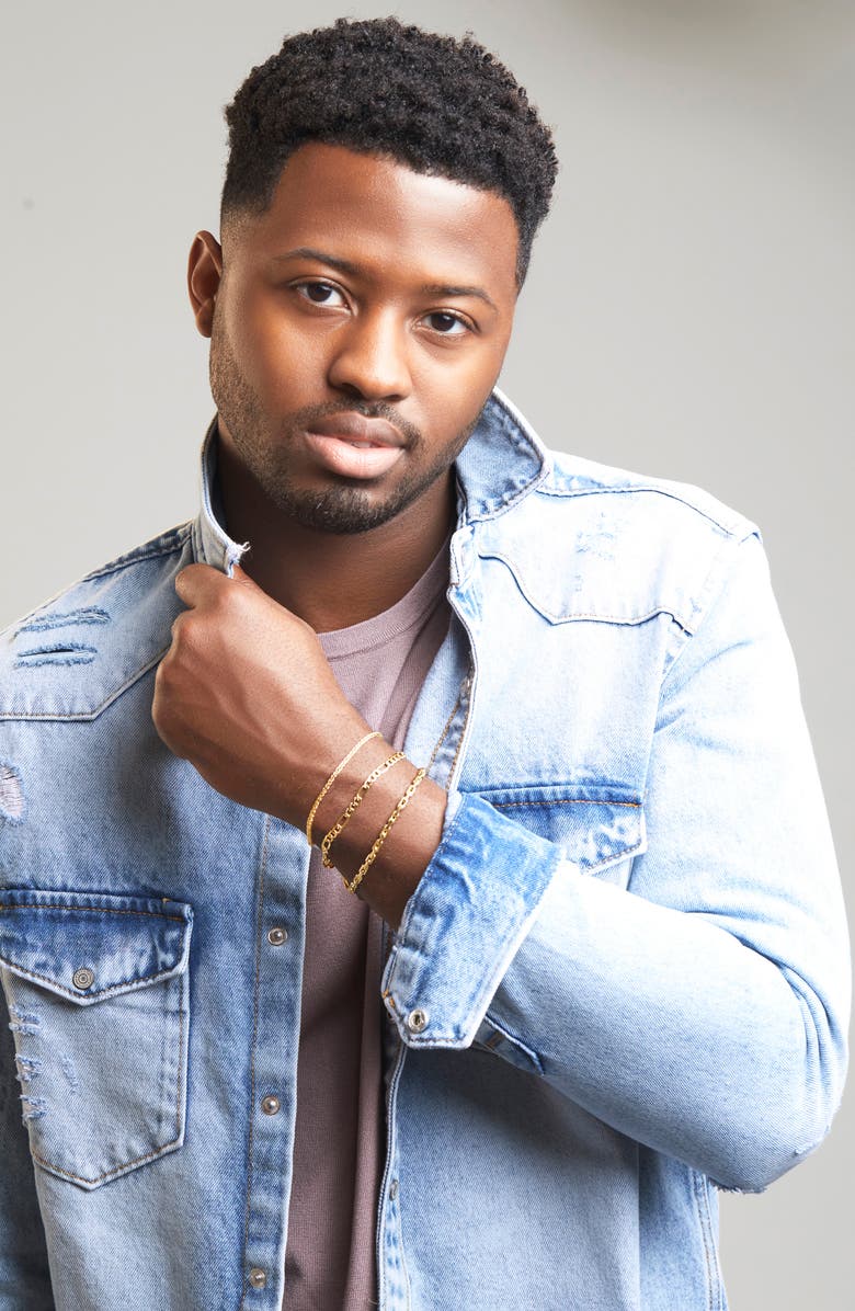 Bony Levy Men's 14K Gold Figaro Chain Bracelet, Alternate, color, 