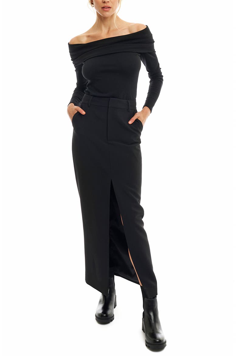 Tess Maxi Skirt, Alternate, color, BLACK