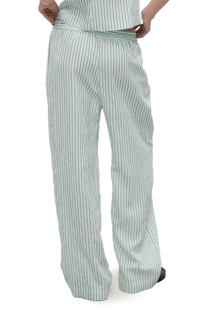 MANGO Stripe Low Rise Straight Leg Jeans, Alternate, color, Pastel Green