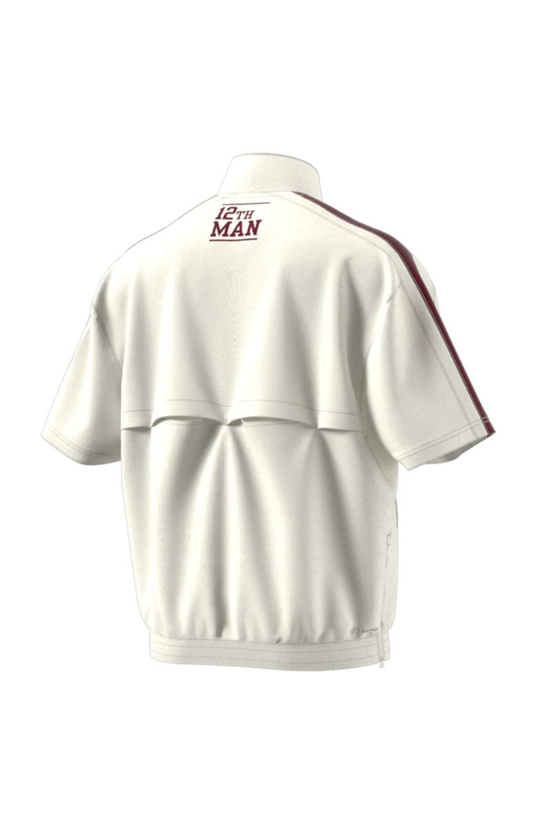 adidas Men's adidas White Texas A&M Aggies Strategy Pullover Half-Zip Short Sleeve Jacket, Alternate, color, White