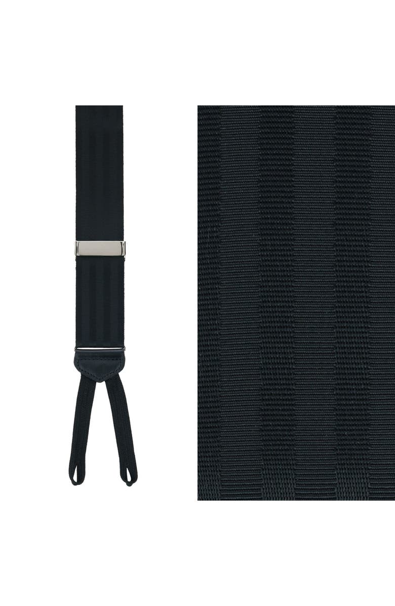 Trafalgar Astaire 38mm Grosgrain Stripe Ribbon Formal End Suspenders, Main, color, Black With Black Stripe