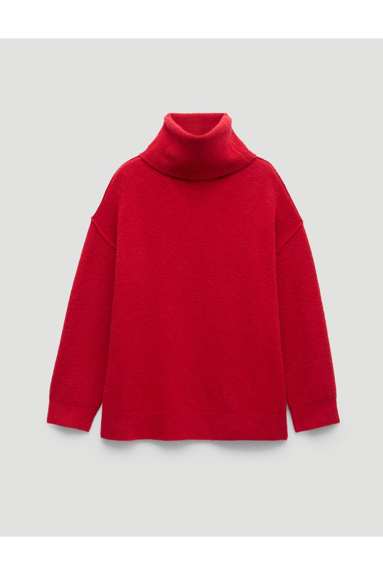 Meryl Roll Neck Sweater, Alternate, color, Fiery Red