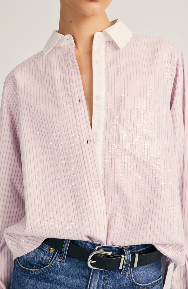 Derek Lam 10 Crosby Wesley Sequin Button-Up Shirt, Alternate, color,
