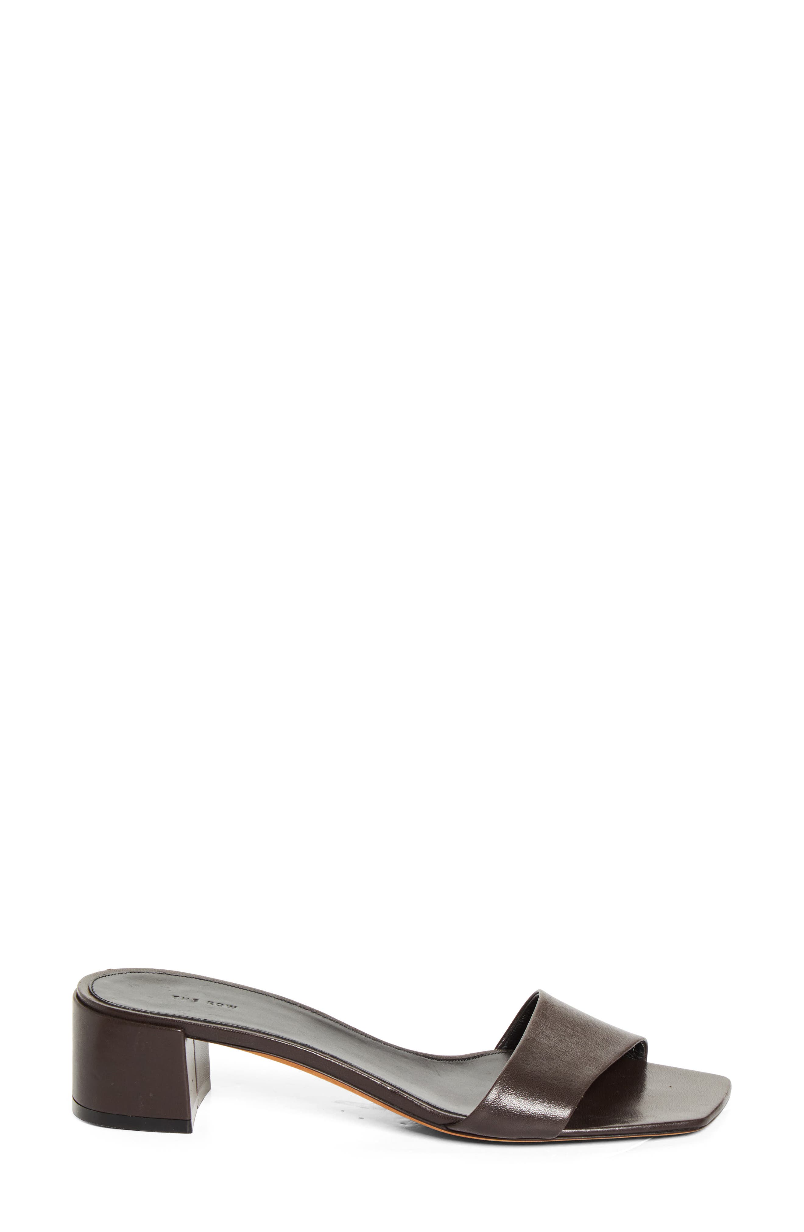The Row Chocolate Block Heel Sandal, Alternate, color, Lacquer Brown