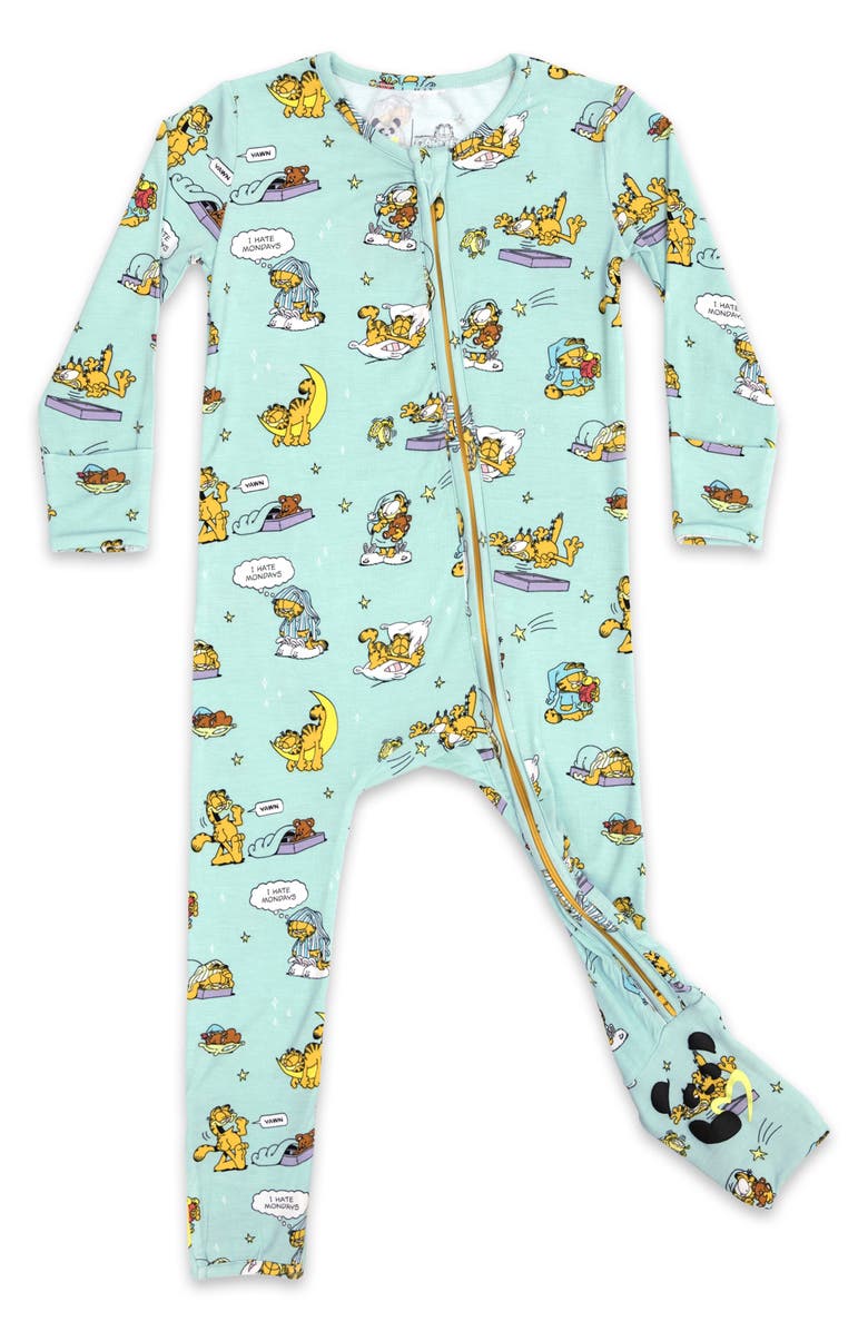 Bellabu Bear x Garfield Sleepy Fitted One-Piece Convertible Pajamas, Main, color, 