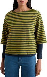 Seasalt Cornwall Buryan Stripe Organic Cotton T-Shirt
