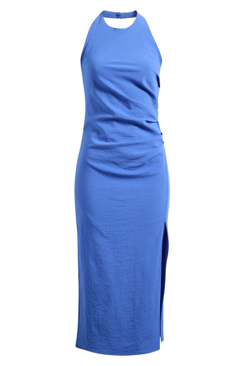 Starring Hailey Bieber Lola Halter Neck Dress, Alternate, color, BLUE