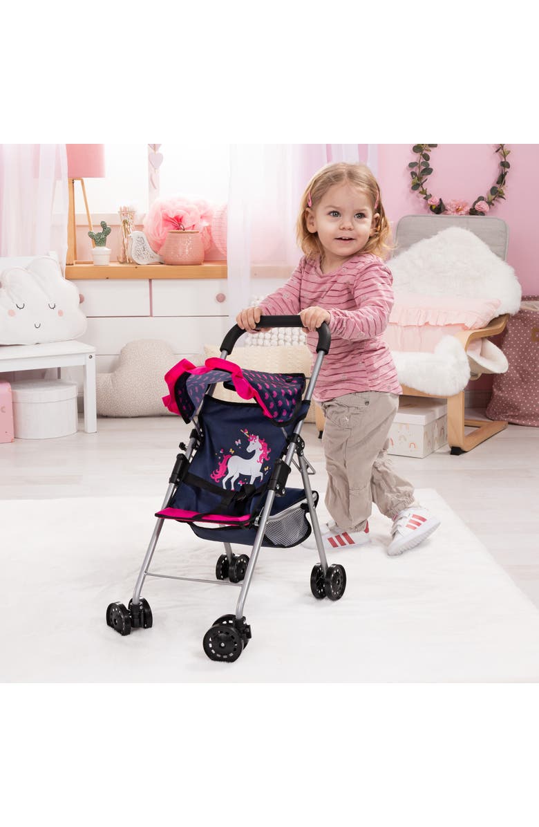 Bayer Design Foldable Buggy Stroller For Dolls Up to 18 inches, Alternate, color, Multicolored