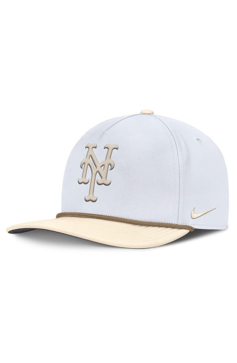 Nike Men's Nike White/Cream New York Mets Pro Performance Snapback Hat, Main, color, White