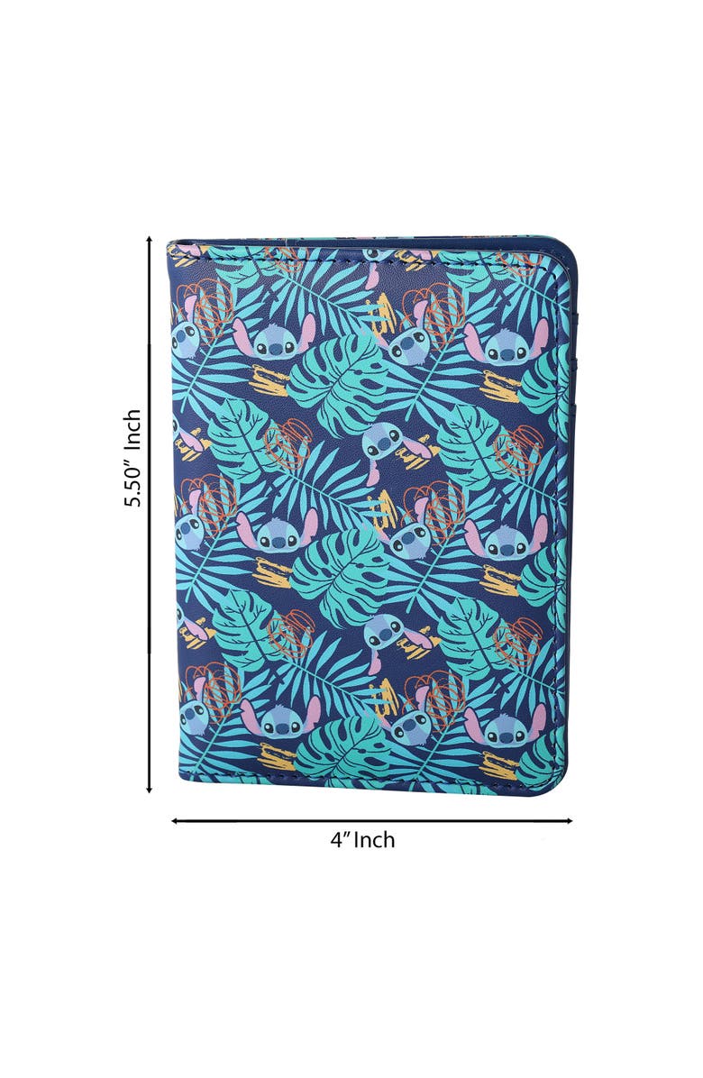 Disney Navy Hawaiian Print Passport Holder, Alternate, color, Blue