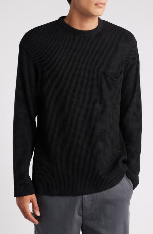 Wax London Moore Organic Cotton Thermal Knit Top in Black 