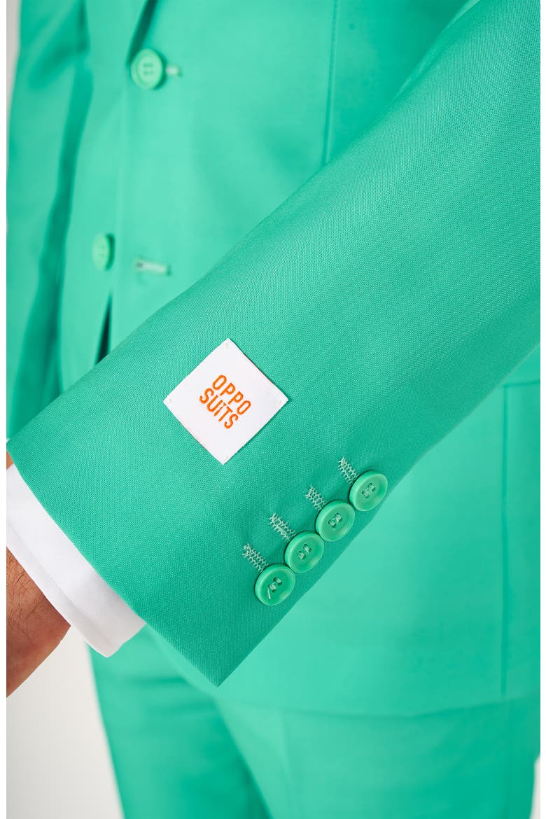 Trendy Turquoise Slim Fit Two-Piece Suit & Tie Set, Alternate, color, GREEN