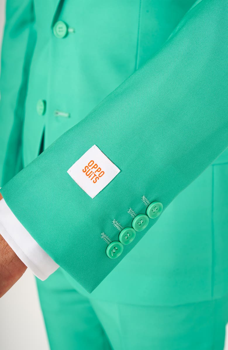 OppoSuits Trendy Turquoise Trim Fit Suit & Tie, Alternate, color, Green