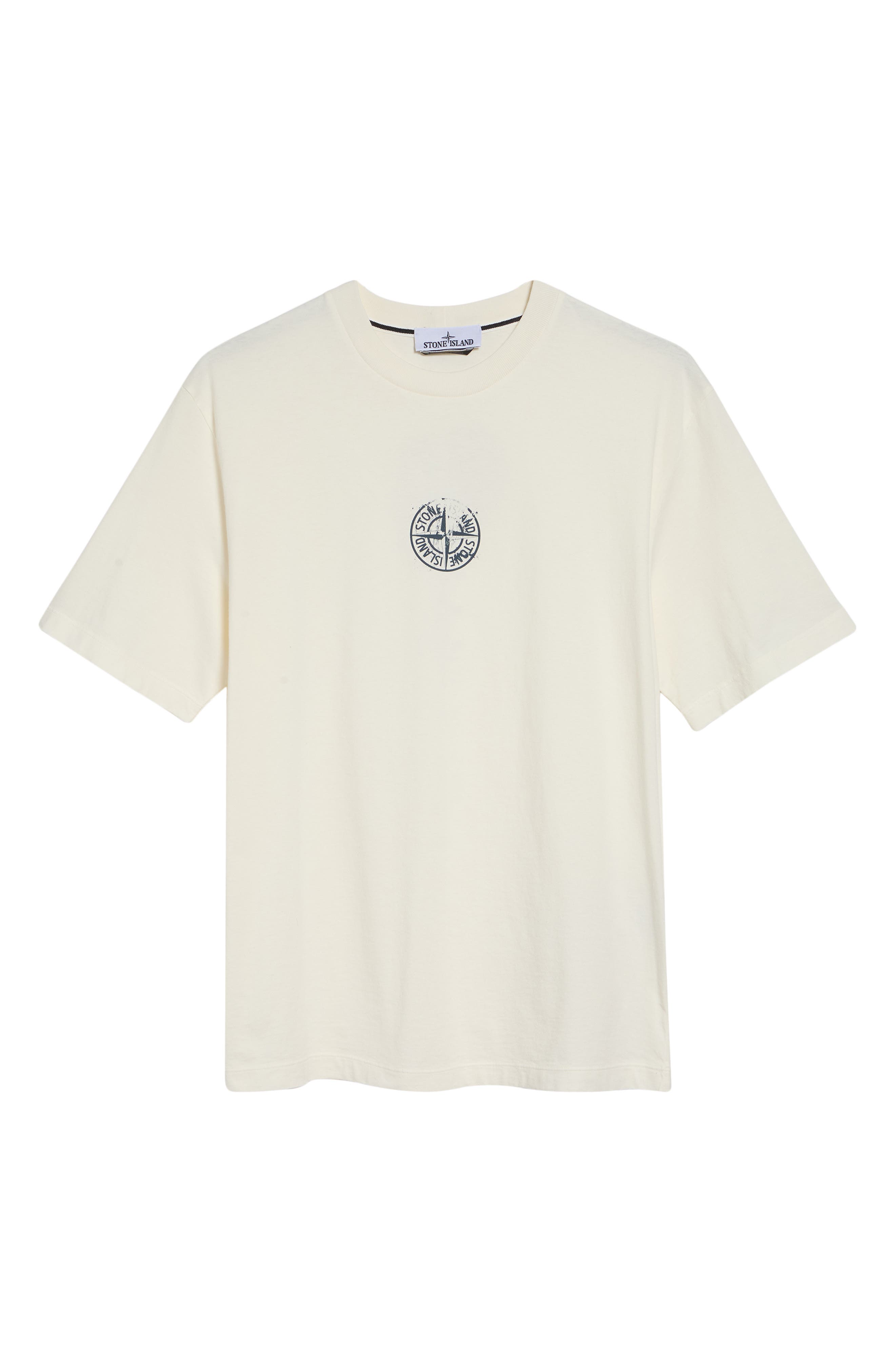 Stone Island Distressed Logo Organic Cotton Graphic T-Shirt (Men