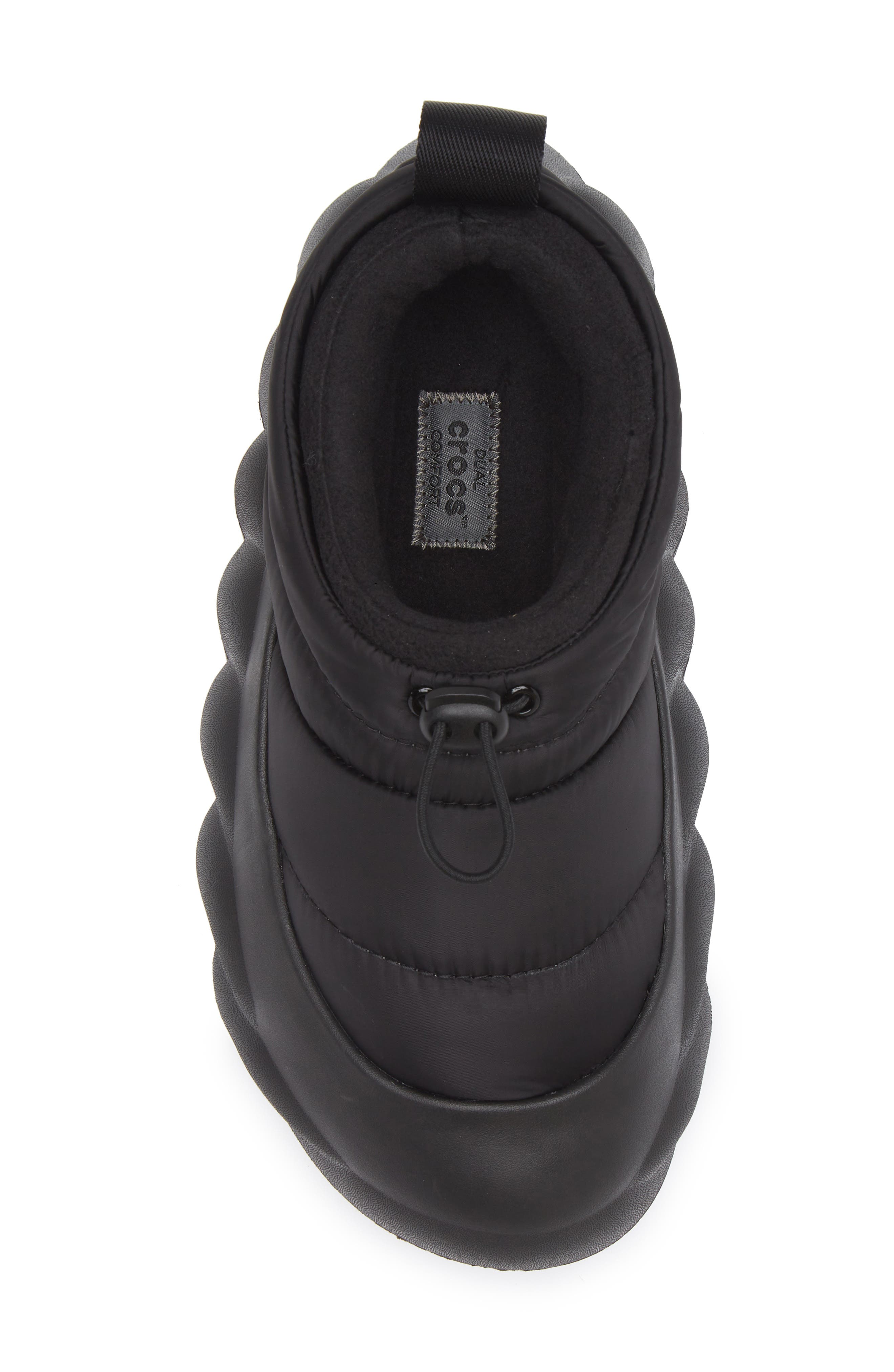 CROCS Overpuff Shorty Clog, Alternate, color, Black/ Black