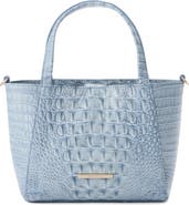 Brahmin Small Mona Croc Embossed Leather Top Handle Bag