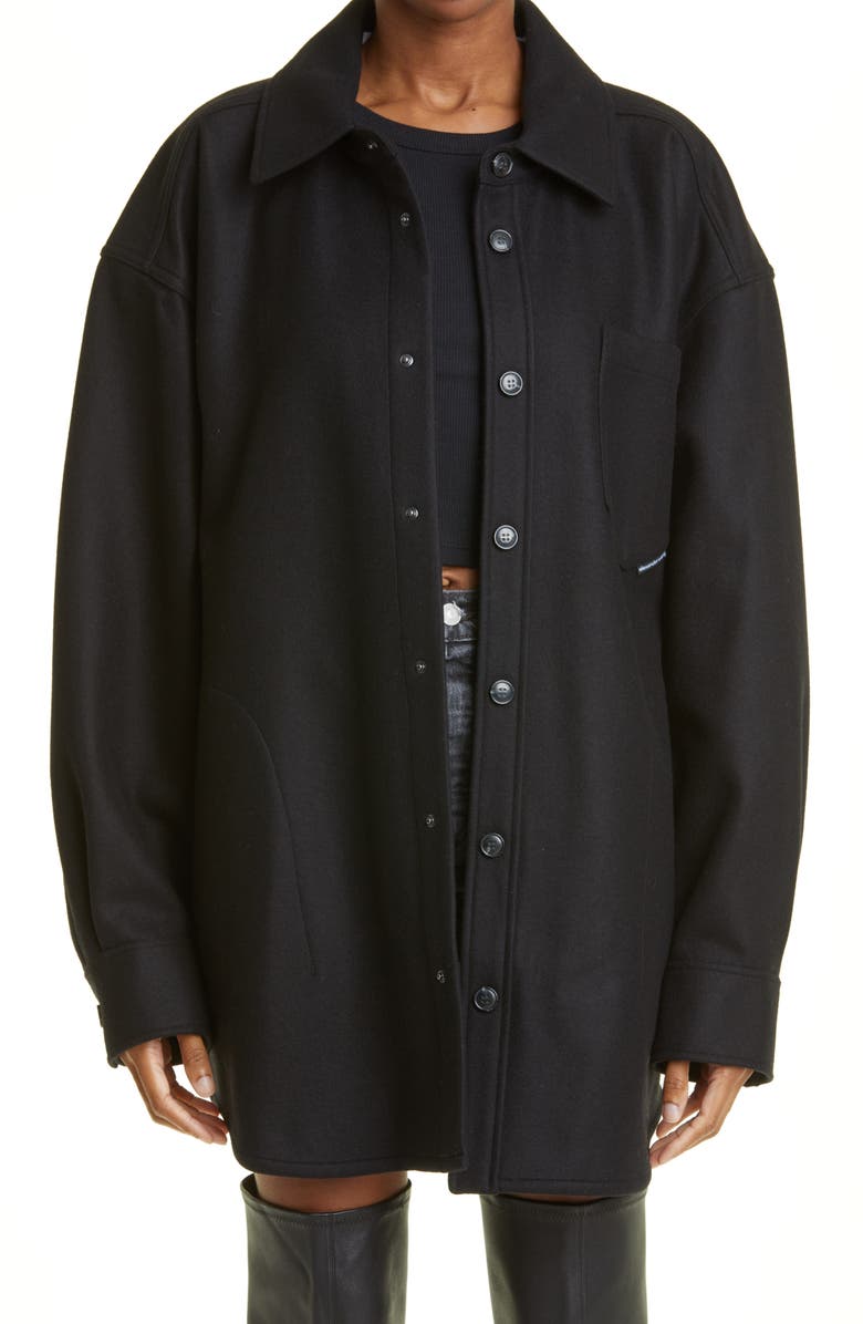 Alexander Wang Gender Inclusive Oversize Wool Blend Shirt Jacket, Main, color,