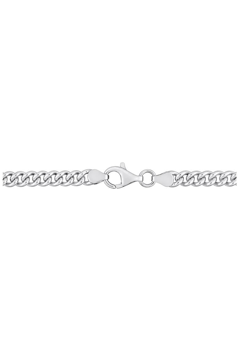 Sterling Silver & Lab-Grown Ruby Curb Link Bracelet, Alternate, color, RED