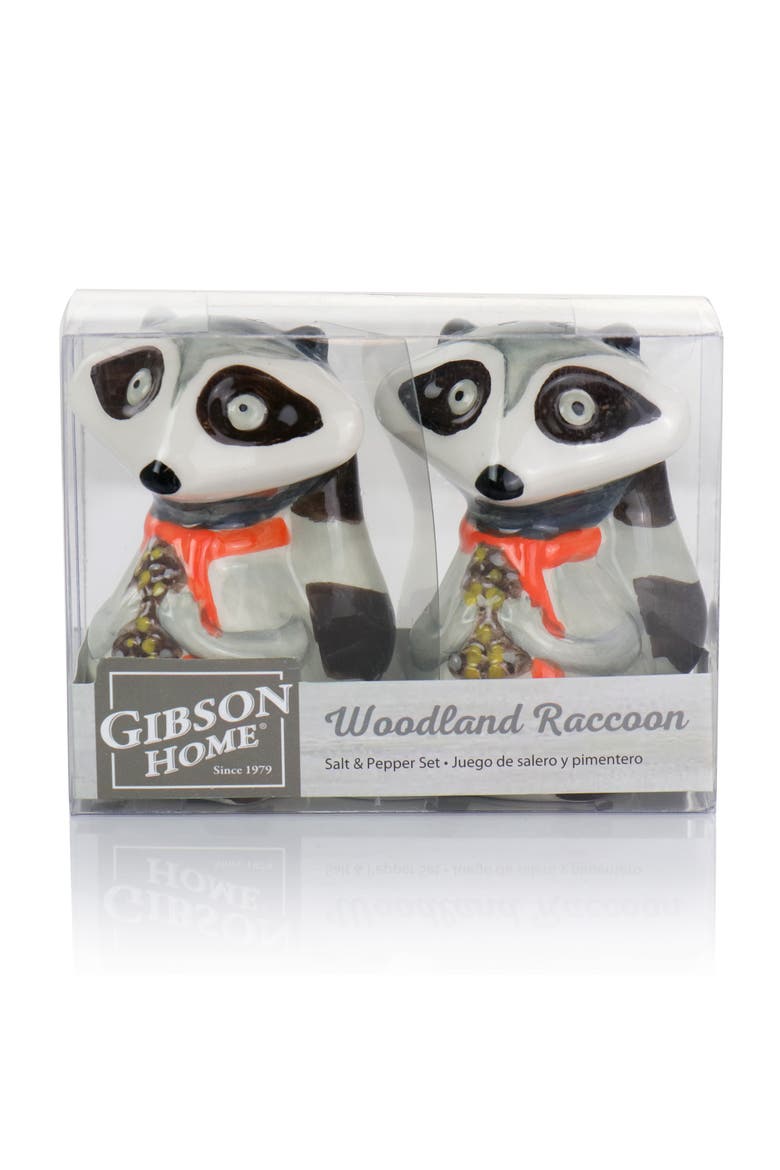 Raccoon 2 Piece Hard Dolomite Salt and Pepper Set, Alternate, color, Multi