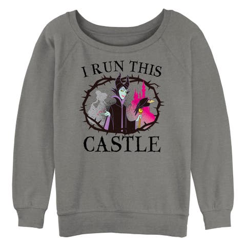 Junior's Sleeping Beauty Sleeping Beauty Maleficent Castle  Sweatshirt