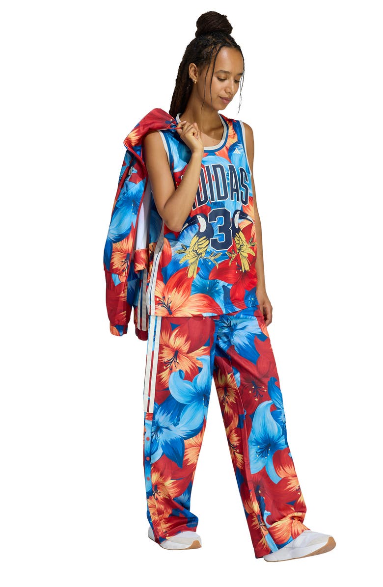 adidas x FARM Rio Jersey Tank, Alternate, color, Light Blue/ Cream/ Marine