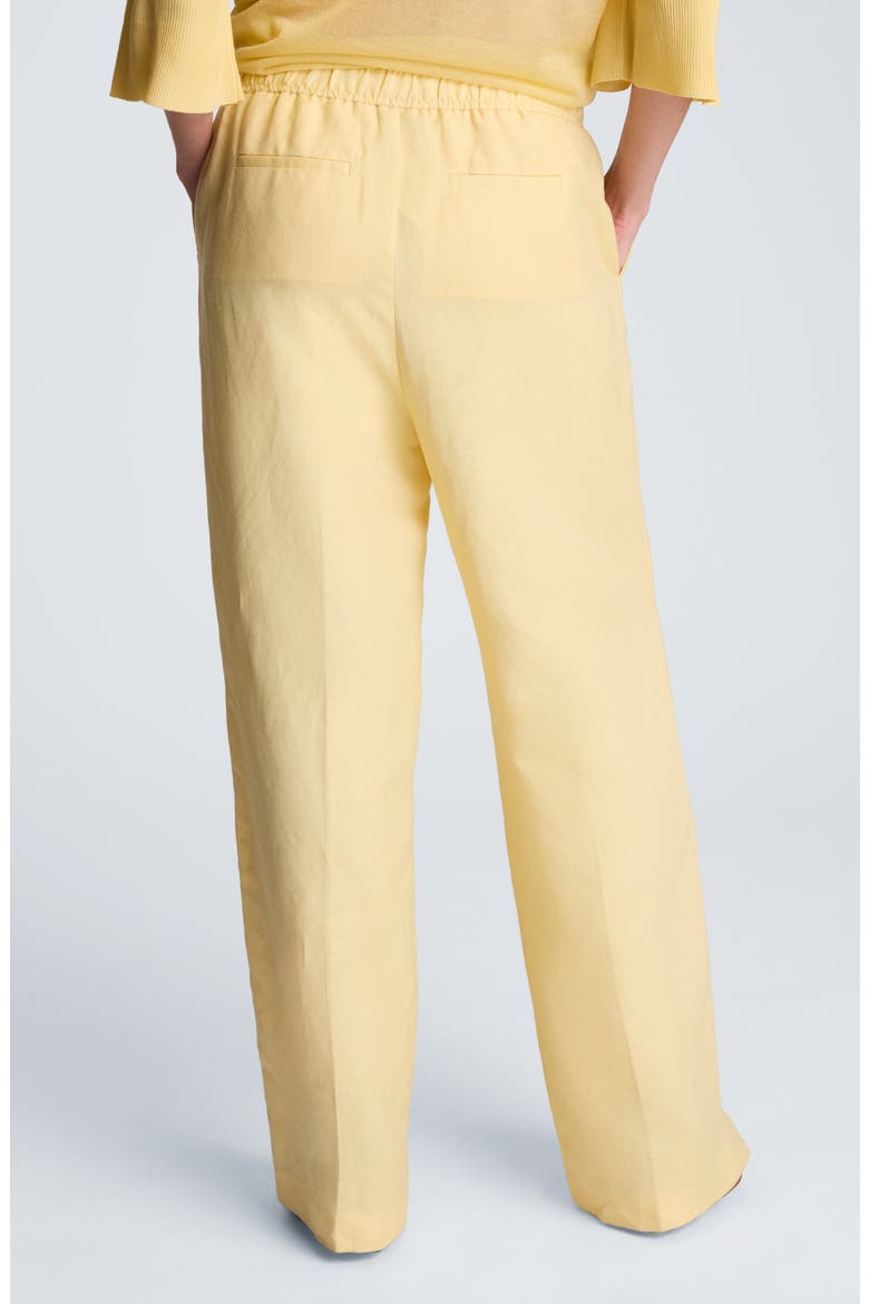 Pull-On Linen Blend Straight Leg Pants, Alternate, color, PASTEL YELLOW