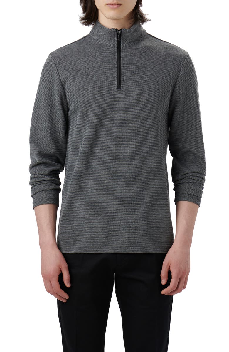 Bugatchi Quarter Zip Pullover, Main, color, Anthracite