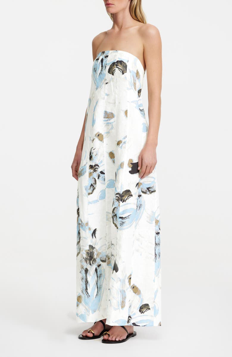 Significant Other Rosalie Floral Cotton Strapless Maxi Dress, Alternate, color, Magnolia