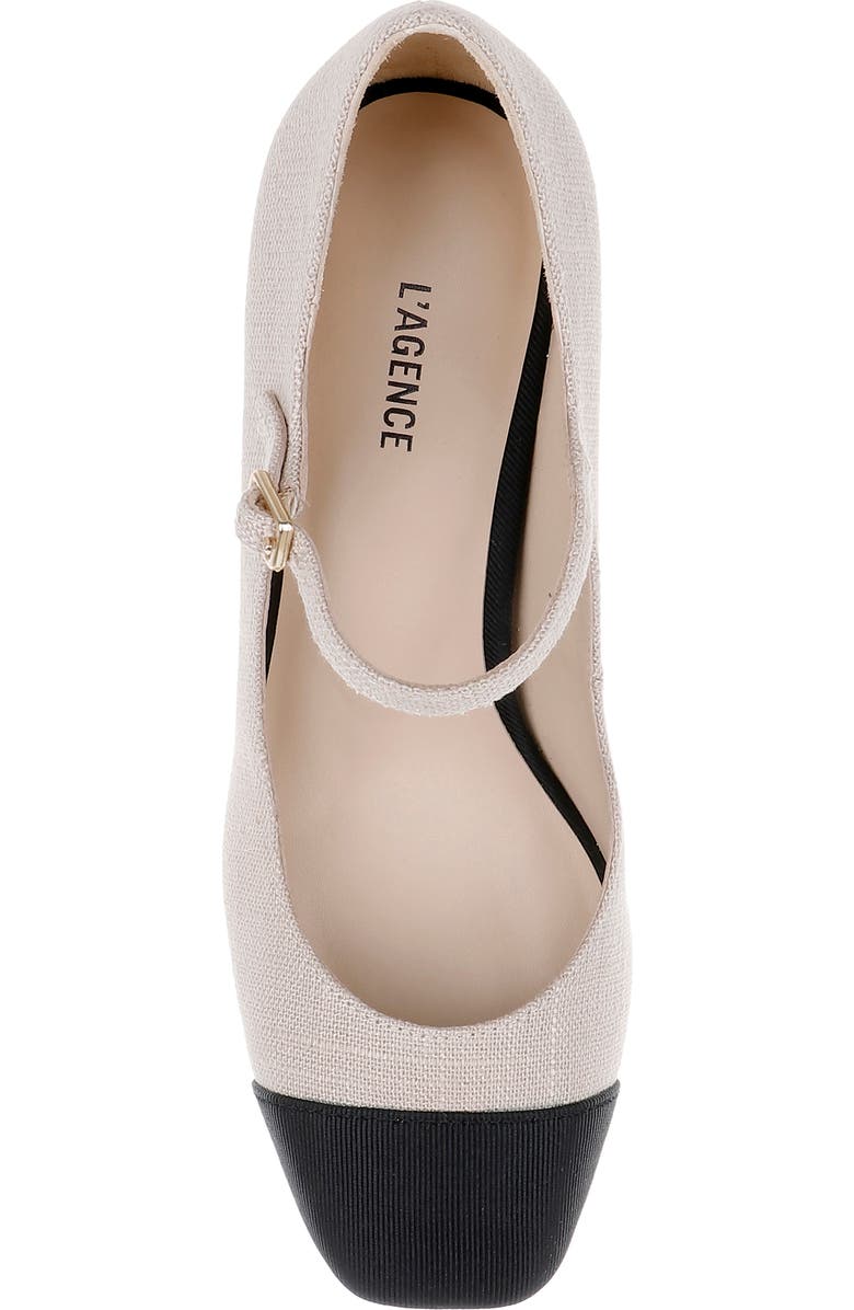 L'AGENCE Lilles Platform Pump, Alternate, color, Natural/ Black