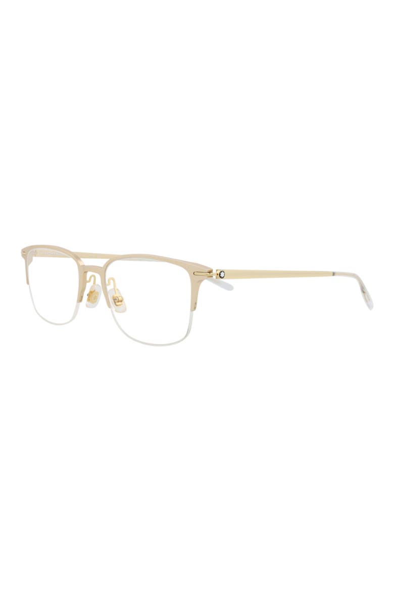 52mm Half Rim Optical Glasses, Alternate, color, GOLD GOLD TRANSPARENT