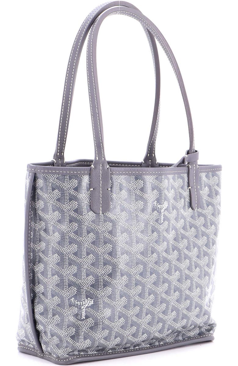 Pre-Owned Goyard Anjou Reversible Tote Coated Canvas Mini, Alternate, color, White