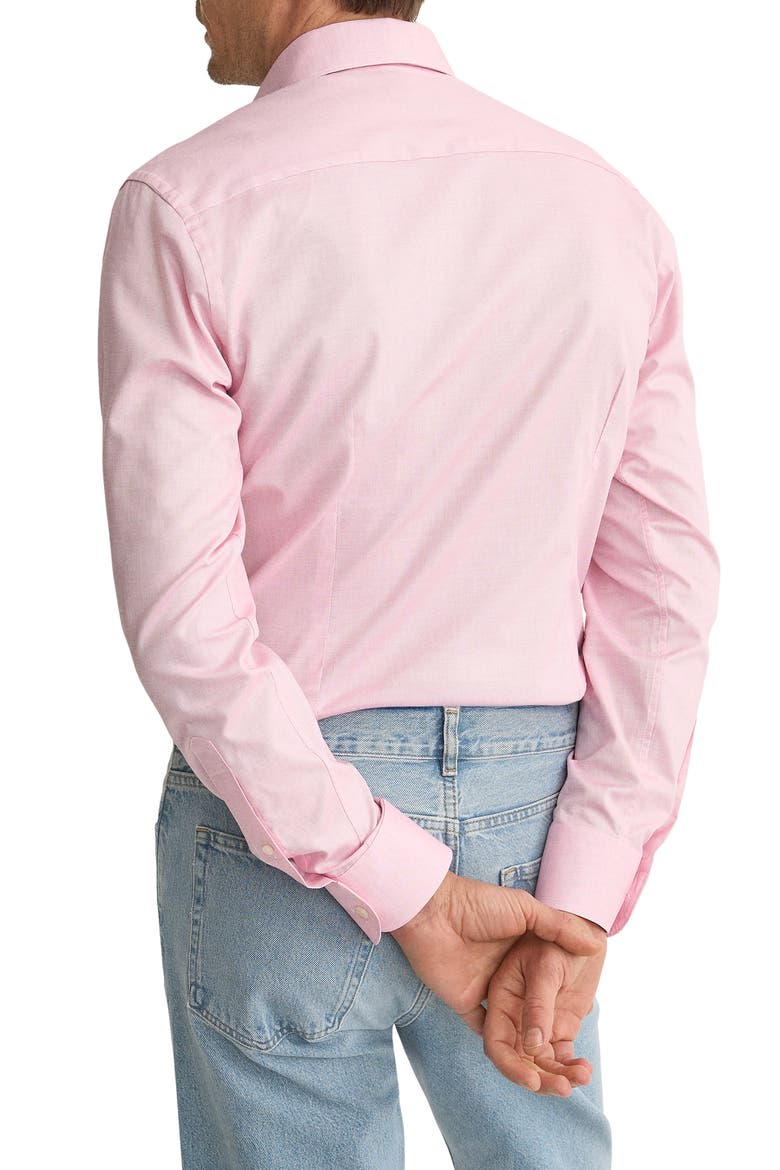 Contemporary Fit Pink Microcheck Cotton Dobby Dress Shirt, Alternate, color, MEDIUM PINK