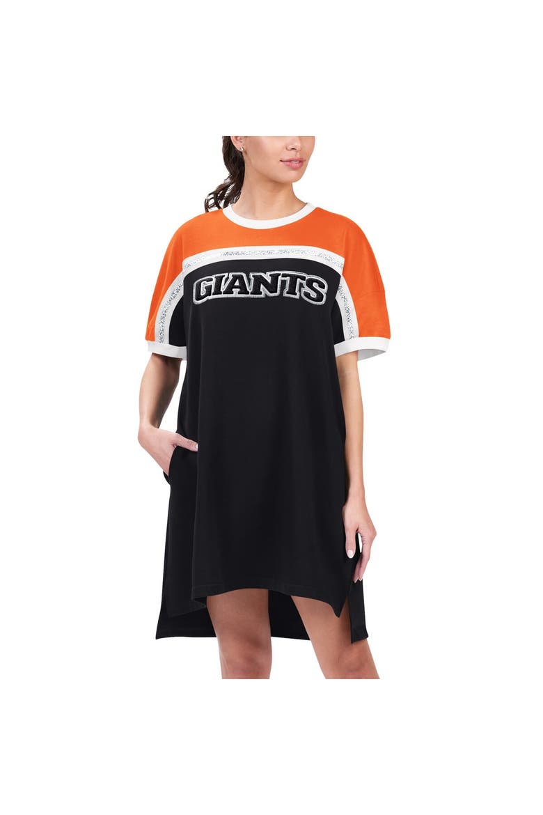 Women's G-III 4Her by Carl Banks Black/Orange San Francisco Giants Circus Catch Sneaker Dress, Main, color, Black