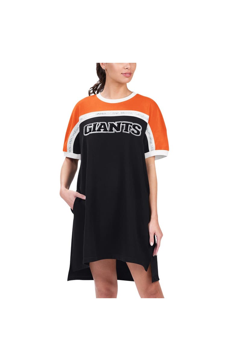 G-III 4HER BY CARL BANKS Women's G-III 4Her by Carl Banks Black/Orange San Francisco Giants Circus Catch Sneaker Dress, Main, color, Black