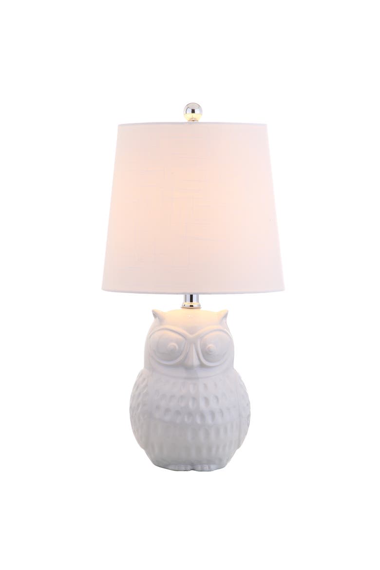Hoot Ceramic Mini LED Table Lamp, Alternate, color, White