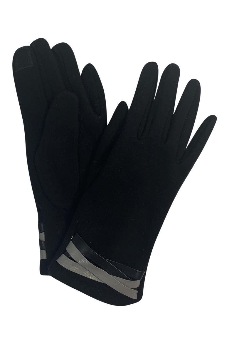 Jersey Touchscreen Gloves, Main, color, BLACK