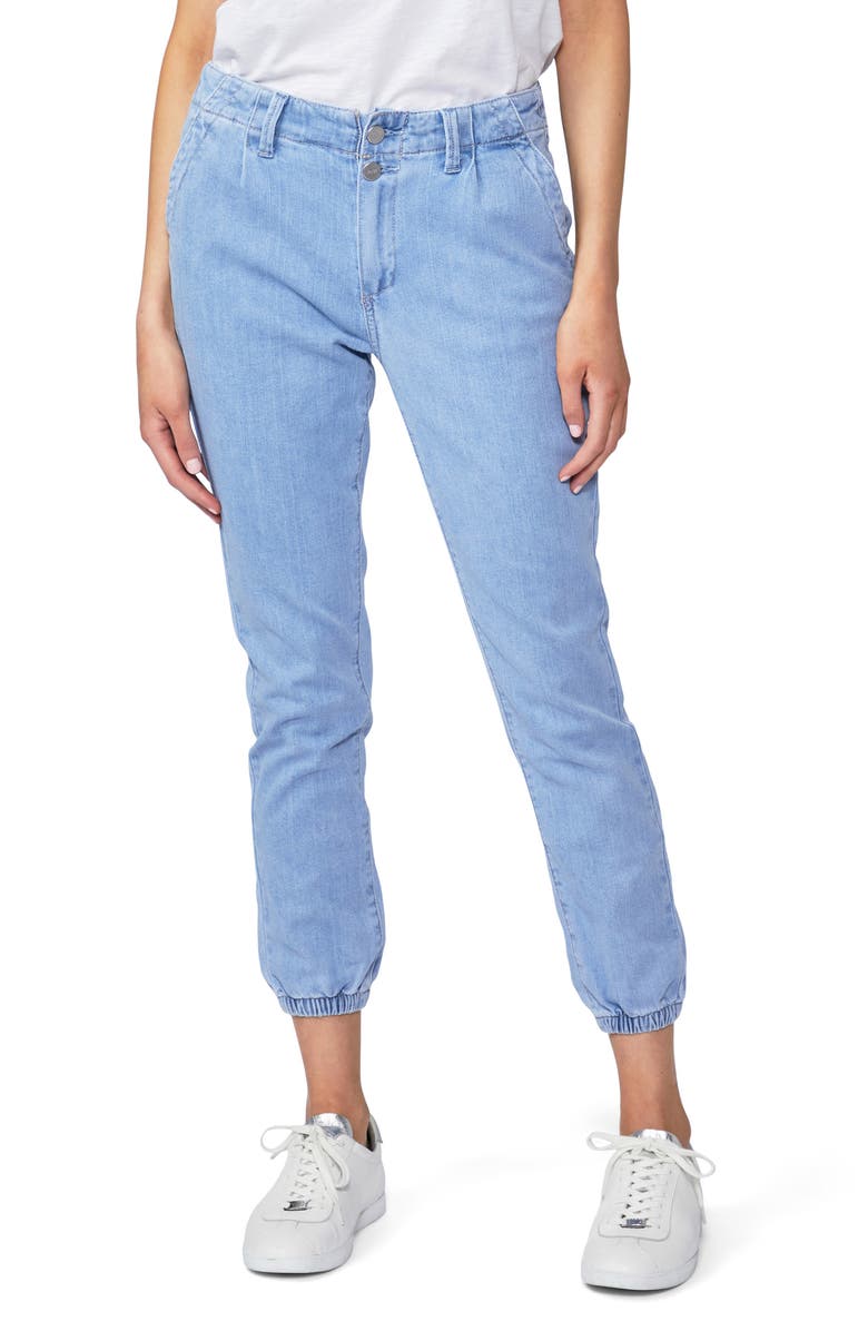 PAIGE Mayslie Pleat Denim Joggers, Main, color, 